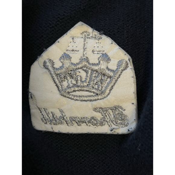 J Crew Argyle Sweater Vest Men Large Blue Crown Embroidery V Neck Cotton Preppy - Picture 5 of 10